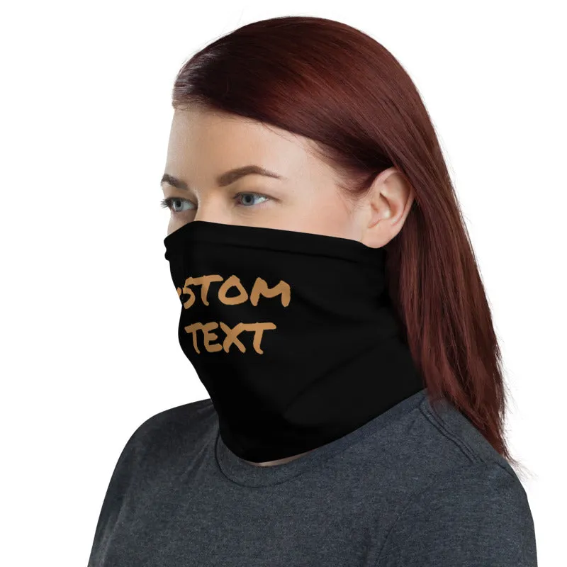 Custom Text Face Mask, Personalized Neck Gaiter Bandana Face Covering For Men or Women