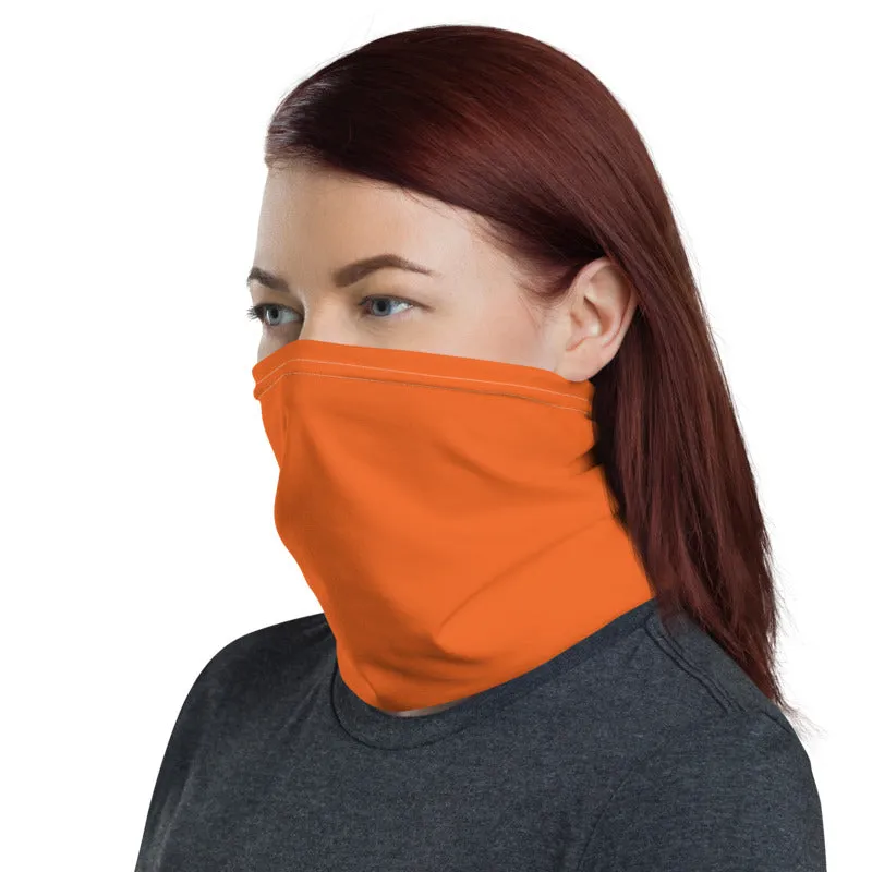 Dark Orange Washable Face Masks Shield, Reusable Neck Warmer Bandana-Made in USA/EU