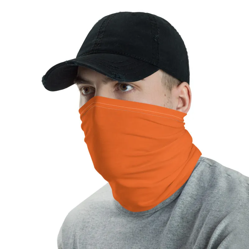 Dark Orange Washable Face Masks Shield, Reusable Neck Warmer Bandana-Made in USA/EU