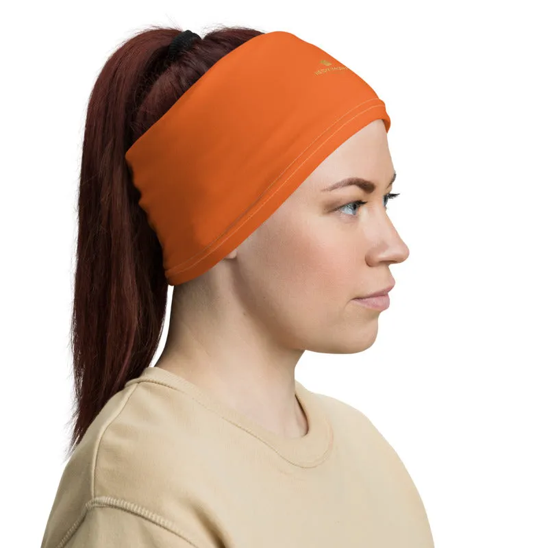 Dark Orange Washable Face Masks Shield, Reusable Neck Warmer Bandana-Made in USA/EU