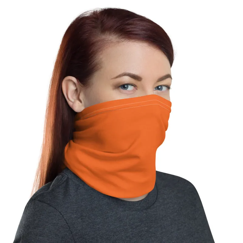 Dark Orange Washable Face Masks Shield, Reusable Neck Warmer Bandana-Made in USA/EU