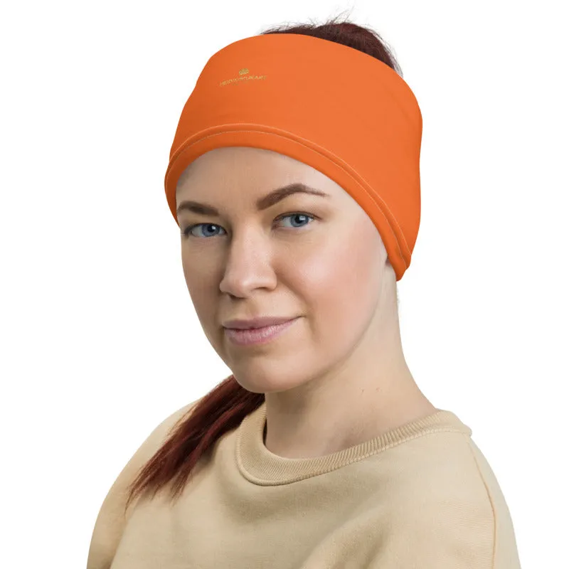 Dark Orange Washable Face Masks Shield, Reusable Neck Warmer Bandana-Made in USA/EU