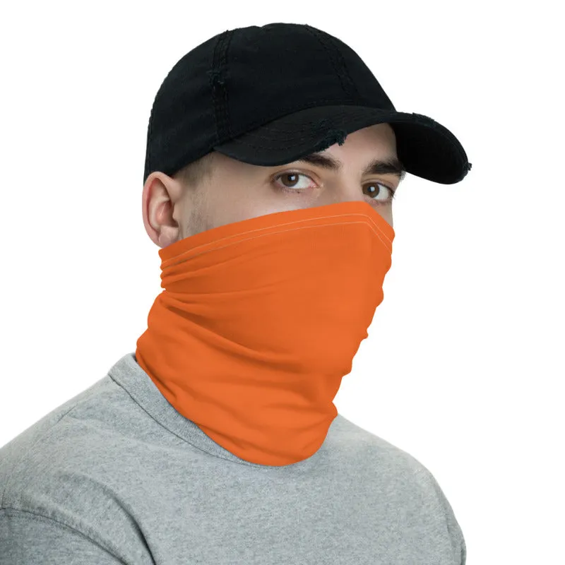 Dark Orange Washable Face Masks Shield, Reusable Neck Warmer Bandana-Made in USA/EU