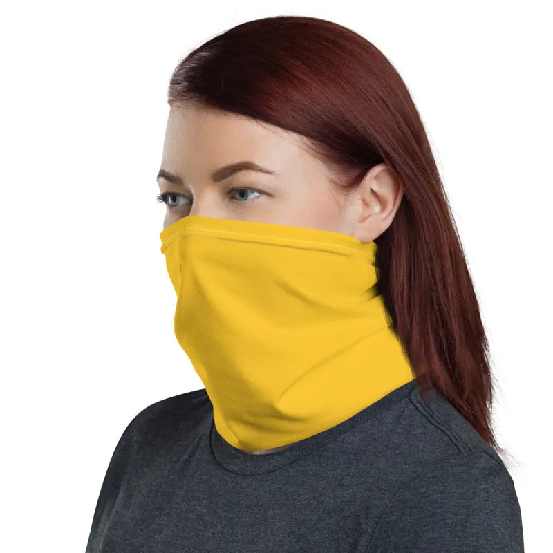 Dark Yellow Washable Face Masks Shield, Reusable Neck Warmer Bandana-Made in USA/EU