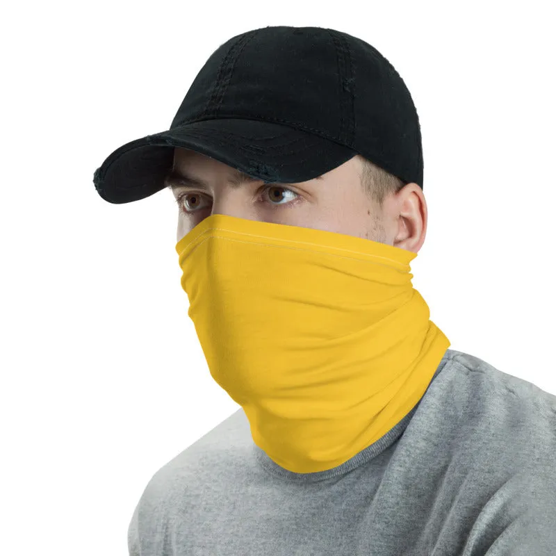 Dark Yellow Washable Face Masks Shield, Reusable Neck Warmer Bandana-Made in USA/EU