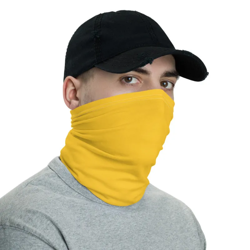 Dark Yellow Washable Face Masks Shield, Reusable Neck Warmer Bandana-Made in USA/EU
