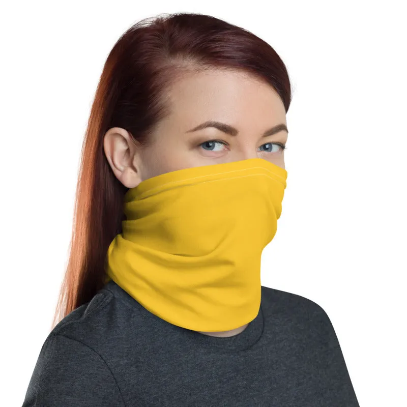 Dark Yellow Washable Face Masks Shield, Reusable Neck Warmer Bandana-Made in USA/EU