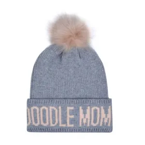 DOODLE MOM Knit Pom Beanie in Gray