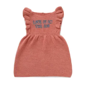 Double Ruffle Sleeve Onesie - Peony