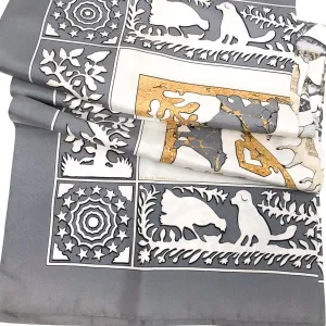 Early America Hermes Scarf by Francoise de la Perriere 90cm Silk RARE