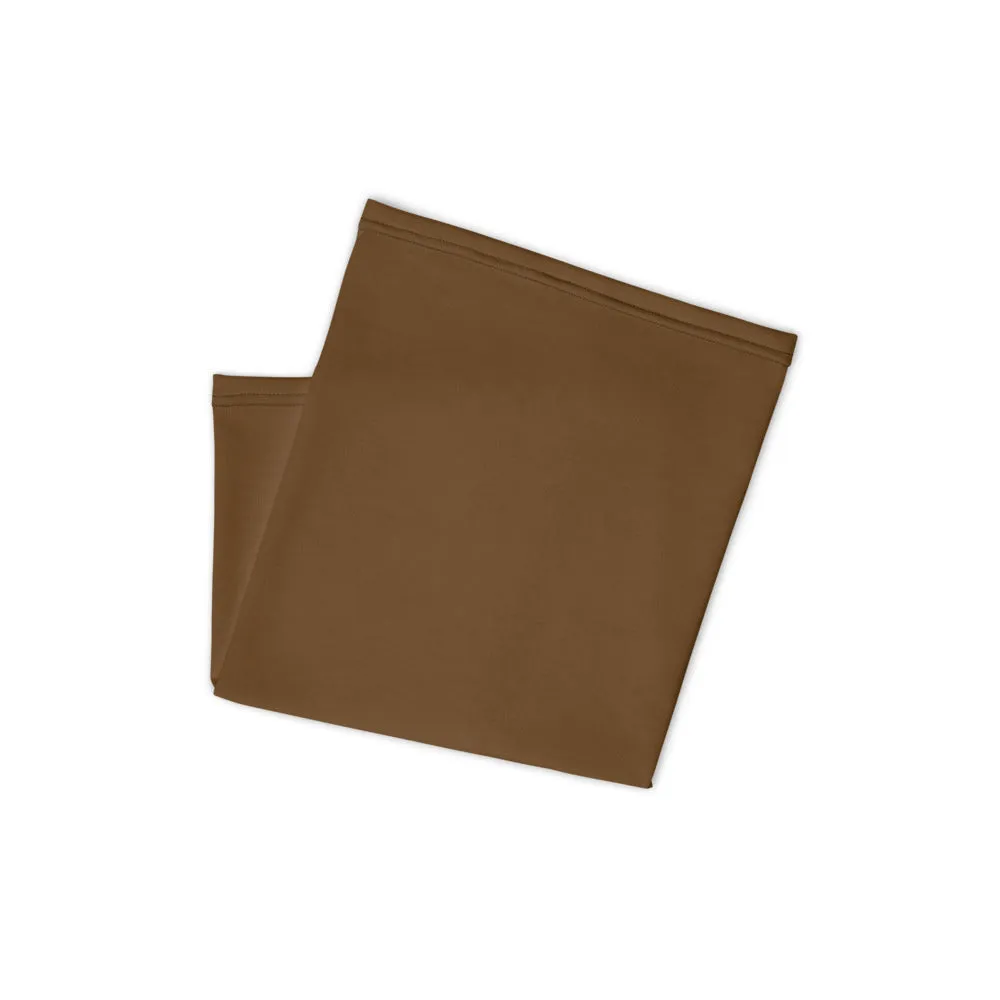Earth Brown Face Mask Shield, Reusable Washable Headband Bandana-Made in USA/EU