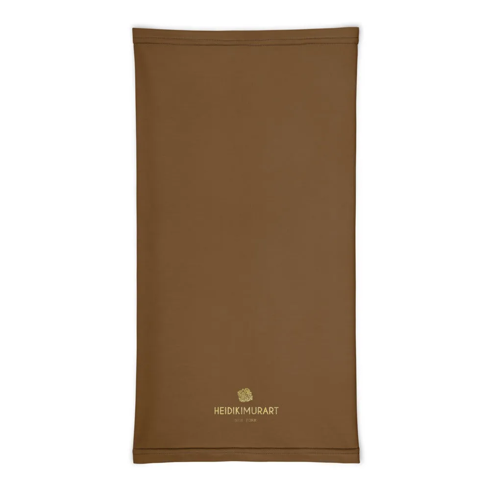 Earth Brown Face Mask Shield, Reusable Washable Headband Bandana-Made in USA/EU