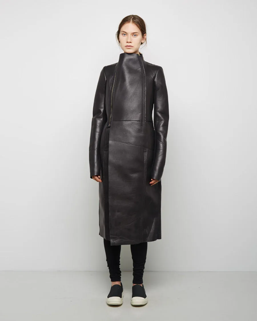 Eileen Leather Peacoat