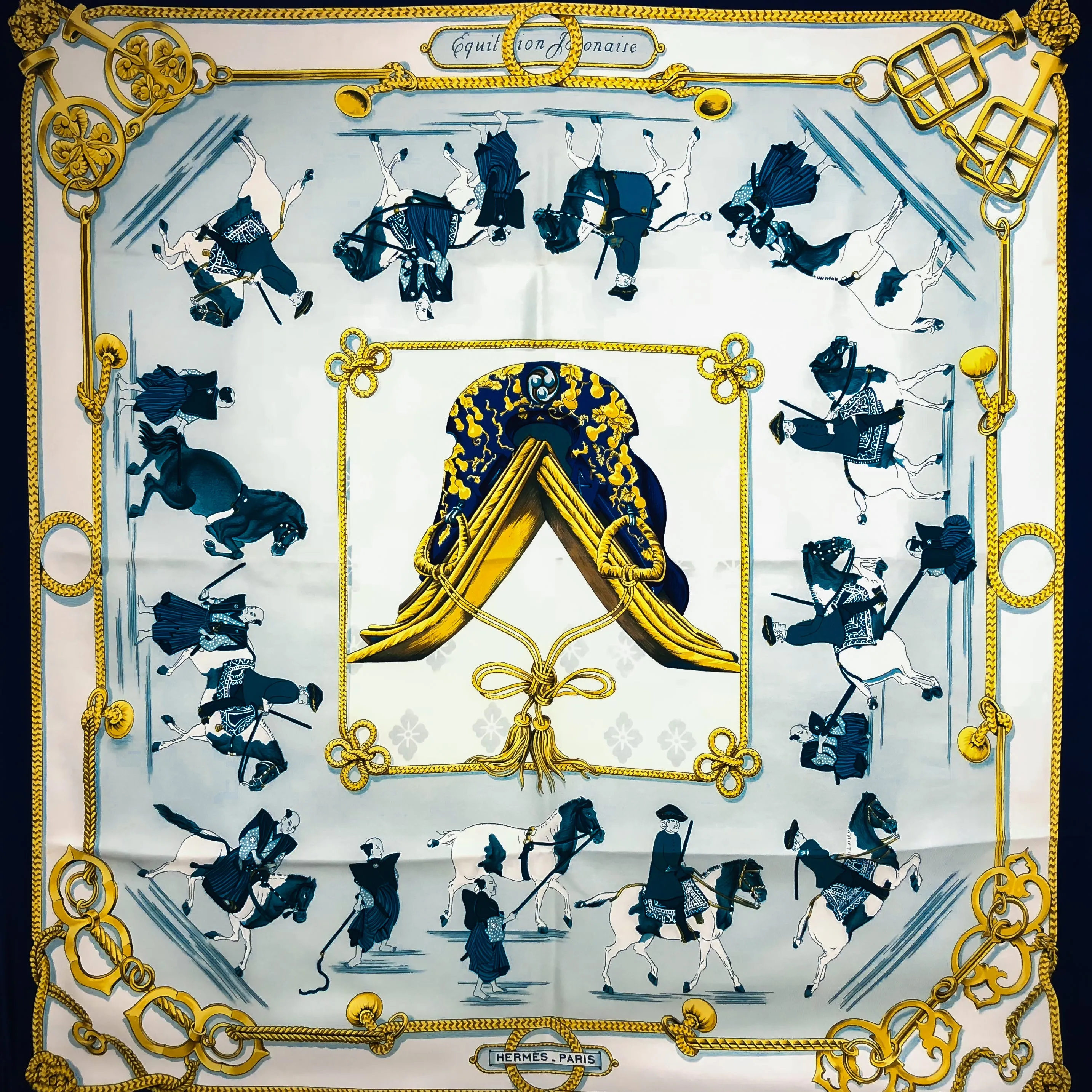 Equitation Japonaise Hermes Silk Scarf Early Issue