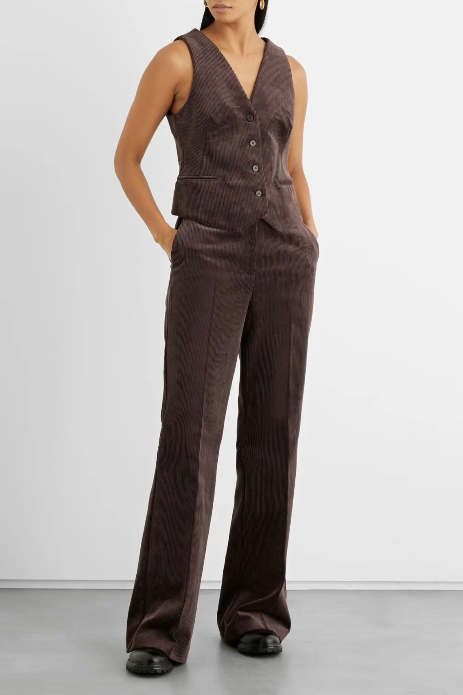 Felicity Cotton-Corduroy Flared Pants