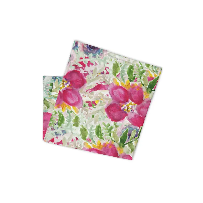 Floral Rose Face Masks, Women's Face Mouth Cover Neck Gaiter Warmer-Made in USA/EU