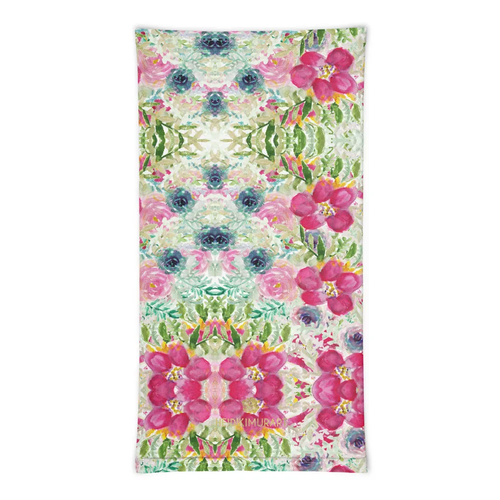 Floral Rose Face Masks, Women's Face Mouth Cover Neck Gaiter Warmer-Made in USA/EU