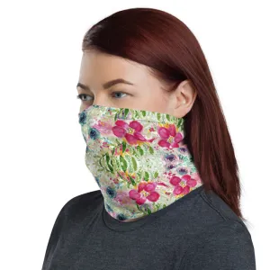 Floral Rose Face Masks, Women's Face Mouth Cover Neck Gaiter Warmer-Made in USA/EU