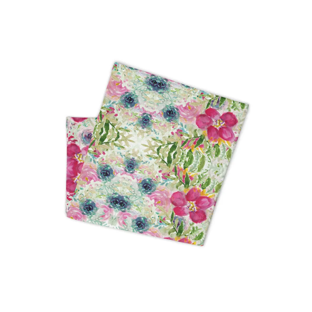 Floral Rose Face Masks, Women's Face Mouth Cover Neck Gaiter Warmer-Made in USA/EU