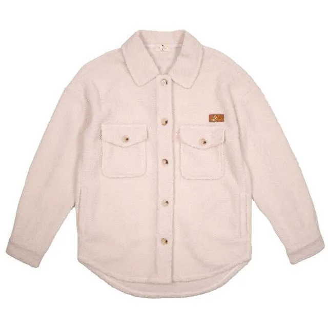 Fuzzy Shacket Cream