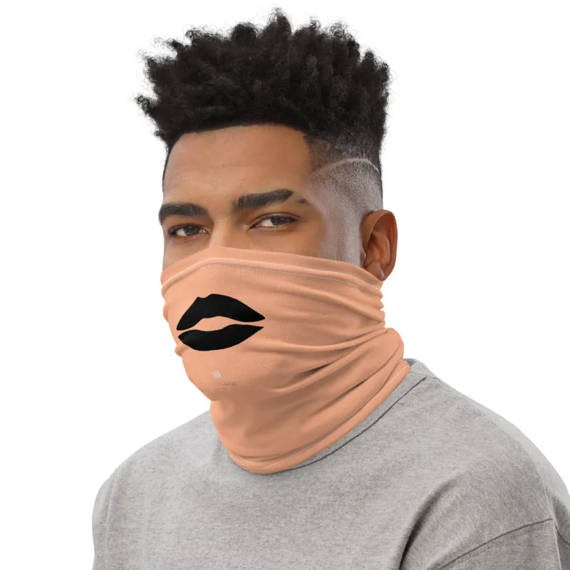 Gothic Black Lips Neck Gaiter, Funny Face Mask Coverings For Men or Women-Made in USA/EU