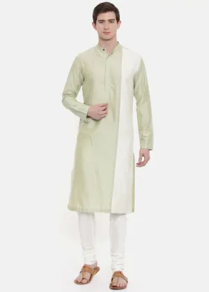 Green Ivory Silk blend kurta set