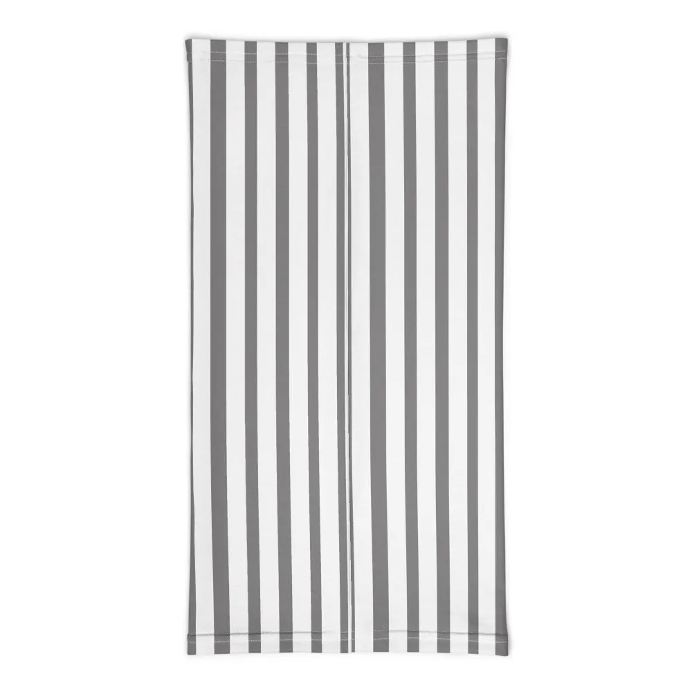 Grey Striped Face Mask Shield, White Headband Best Bandana Wristband-Made in USA/EU