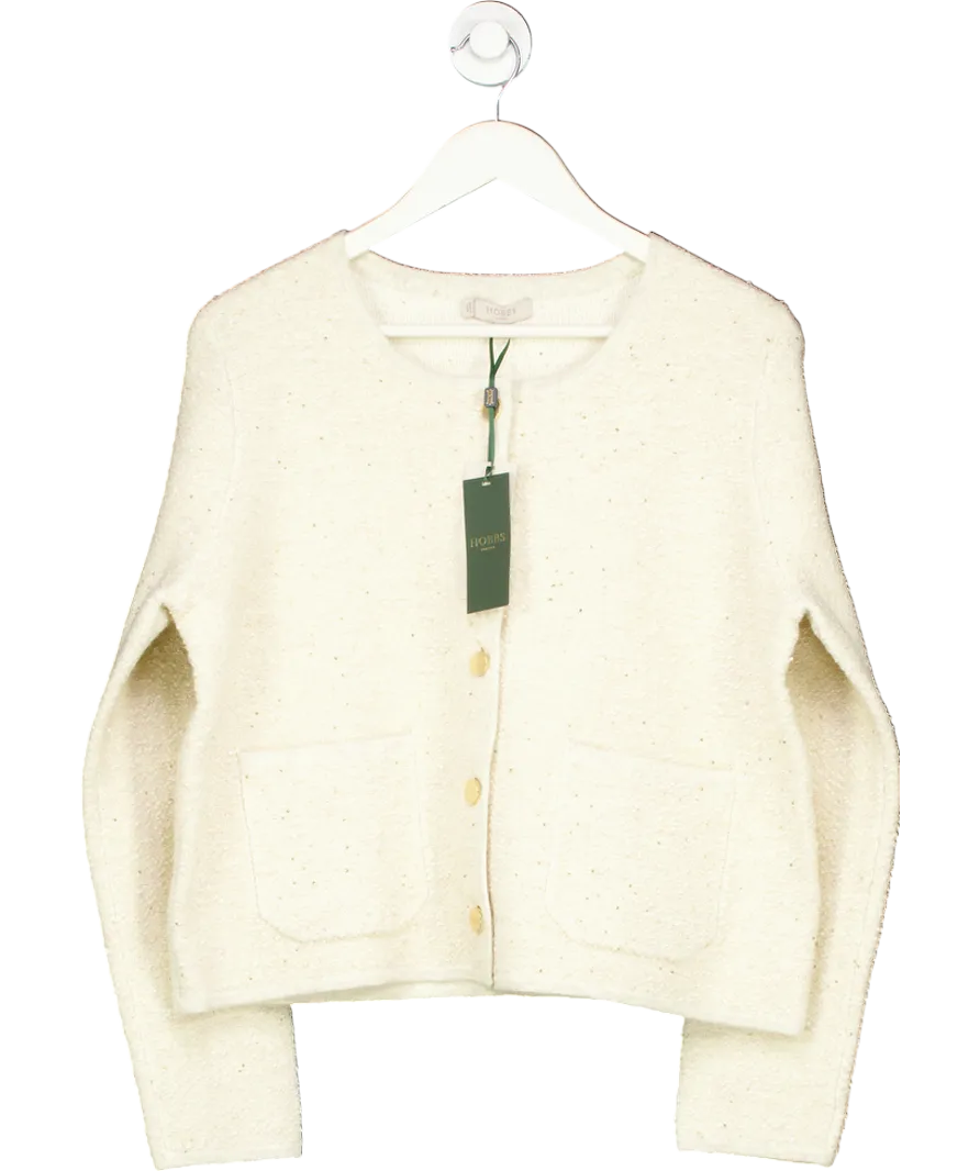 Hobbs Cream Zayla Sparkle Knitted Jacket UK L