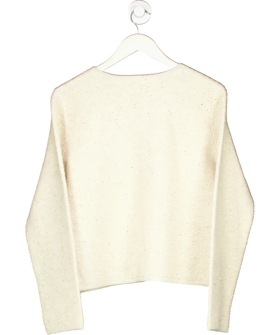Hobbs Cream Zayla Sparkle Knitted Jacket UK L