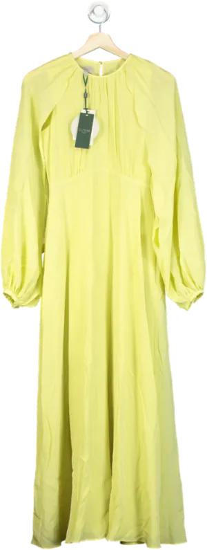 Hobbs Pastel Yellow Acacia Silk Dress UK 6