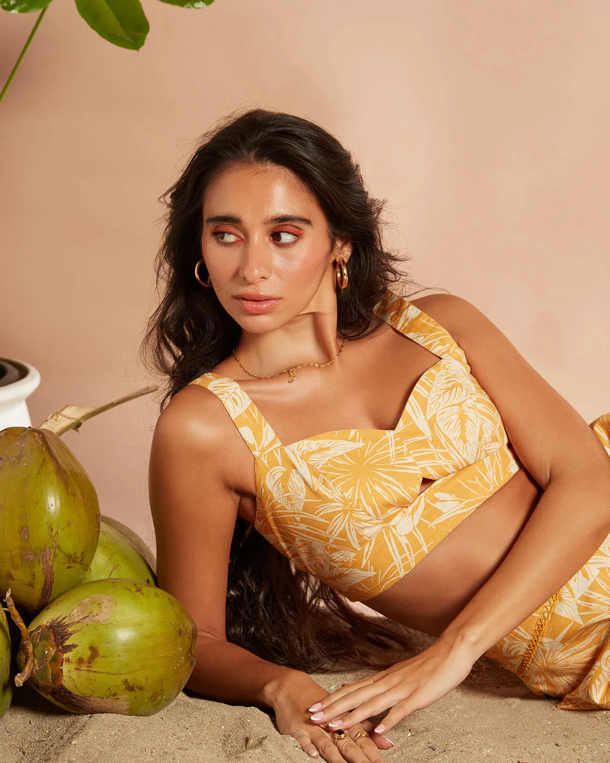 Honey Bunch Printed Shacket and Bralette Duo