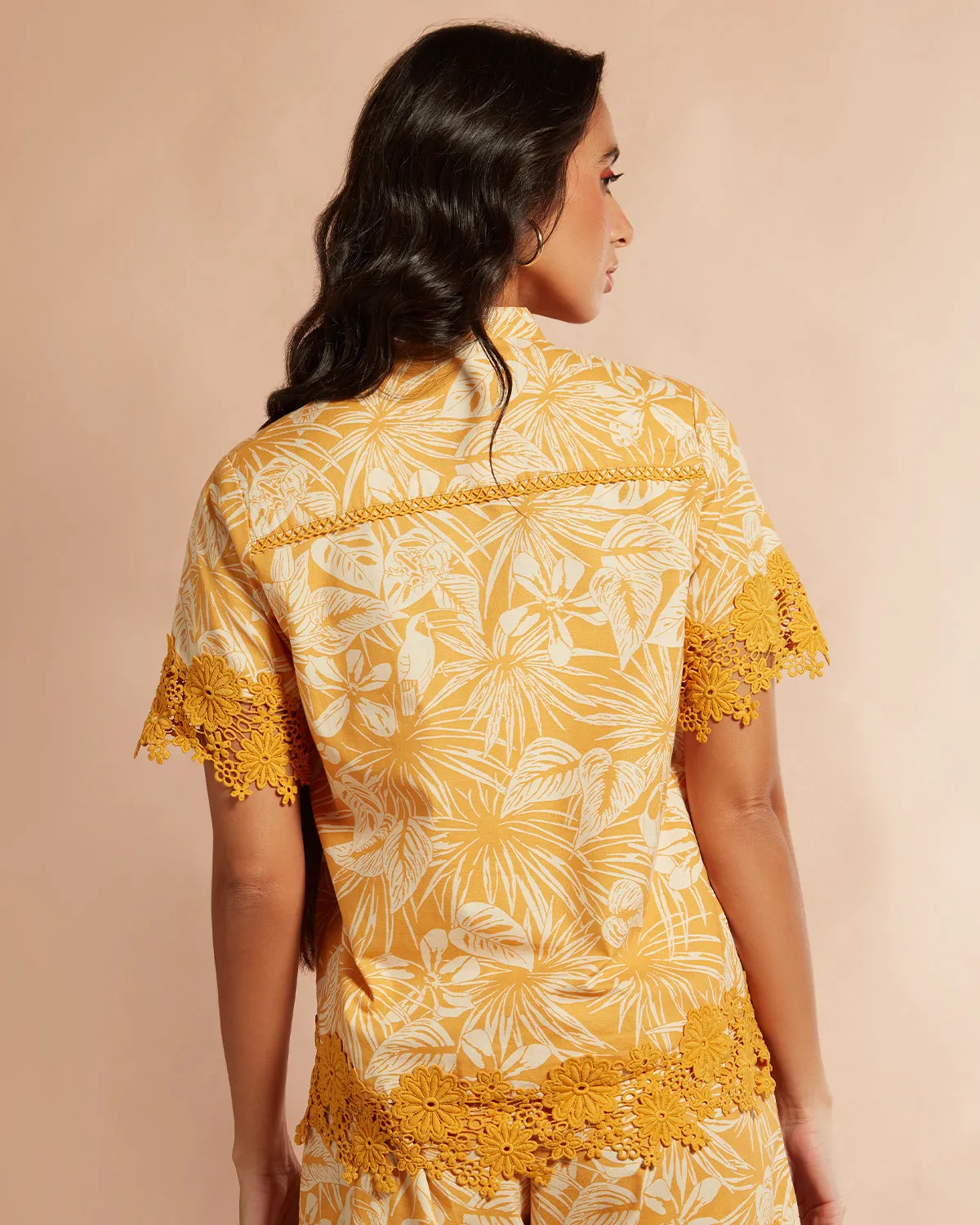 Honey Bunch Printed Shacket and Bralette Duo