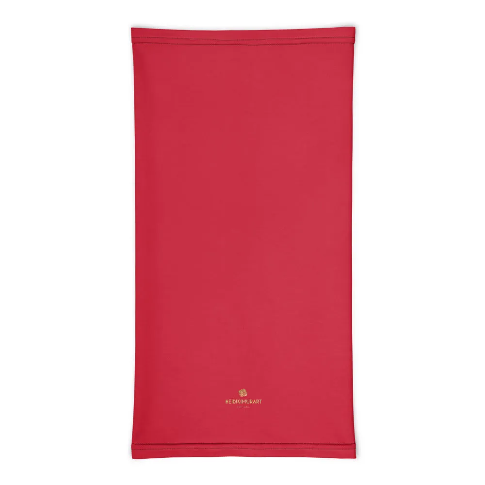 Hot Red Washable Face Mask Shield, Reusable Neck Warmer Bandana, Headband-Made in USA/EU