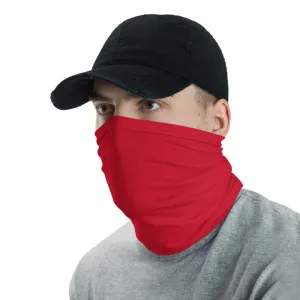 Hot Red Washable Face Mask Shield, Reusable Neck Warmer Bandana, Headband-Made in USA/EU
