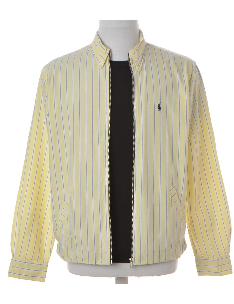 Label Striped Pattern Upcycled Ralph Shacket
