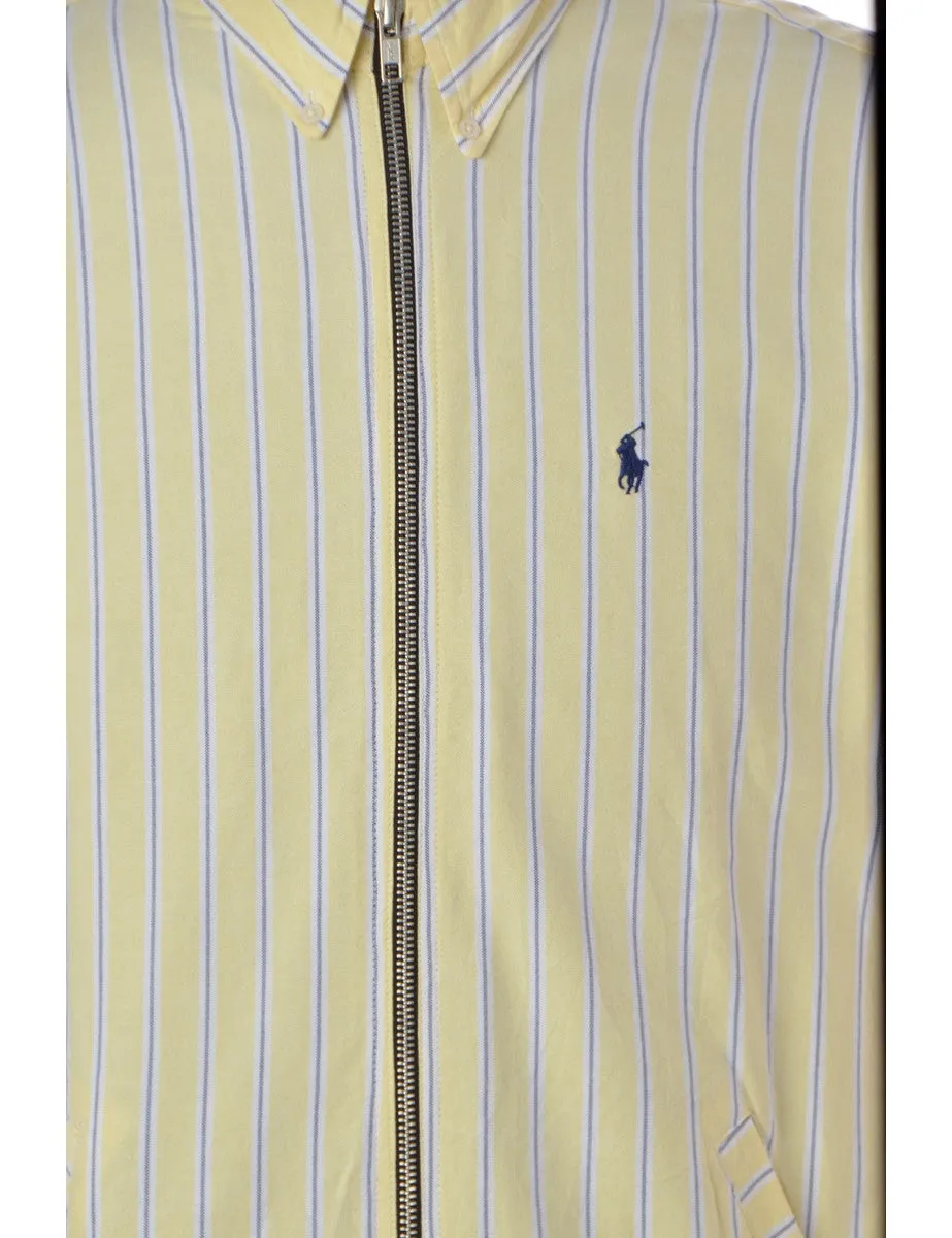 Label Striped Pattern Upcycled Ralph Shacket