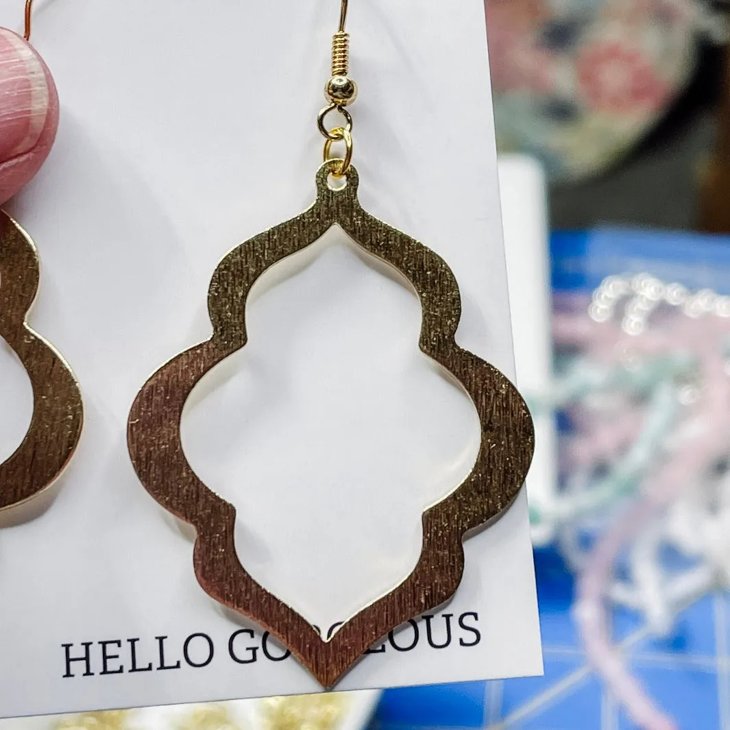Large|Brass|Scallop|Earrings