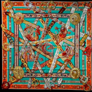 Le Songe De La Licorne Hermes Scarf by Annie Faivre 90 cm Silk NIB