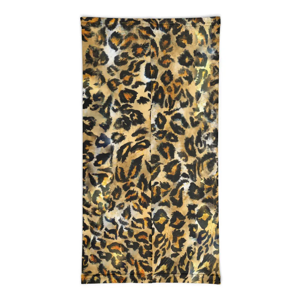 Leopard Face Mask Shield, Animal Print Headband Bandana Wristband-Made in USA/EU