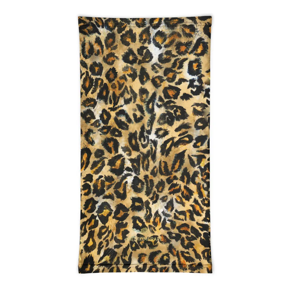 Leopard Face Mask Shield, Animal Print Headband Bandana Wristband-Made in USA/EU