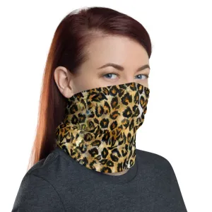 Leopard Face Mask Shield, Animal Print Headband Bandana Wristband-Made in USA/EU