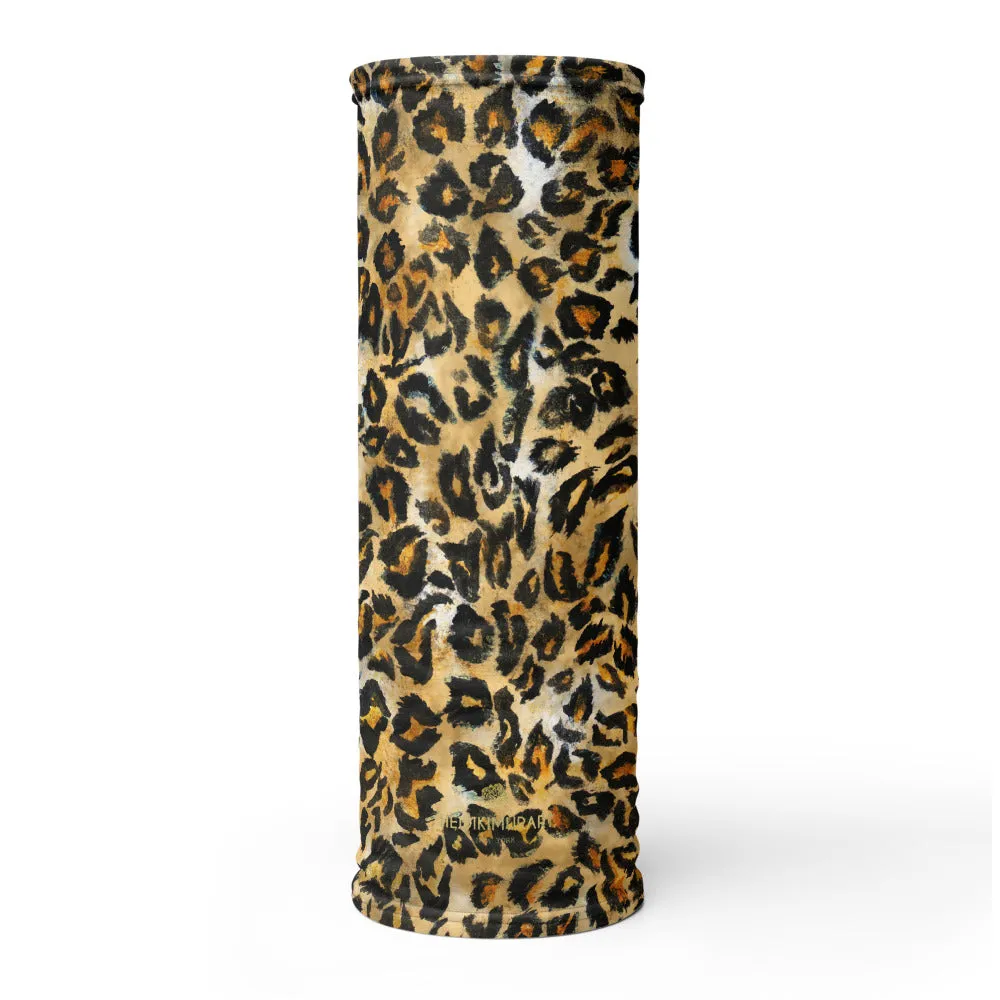 Leopard Face Mask Shield, Animal Print Headband Bandana Wristband-Made in USA/EU