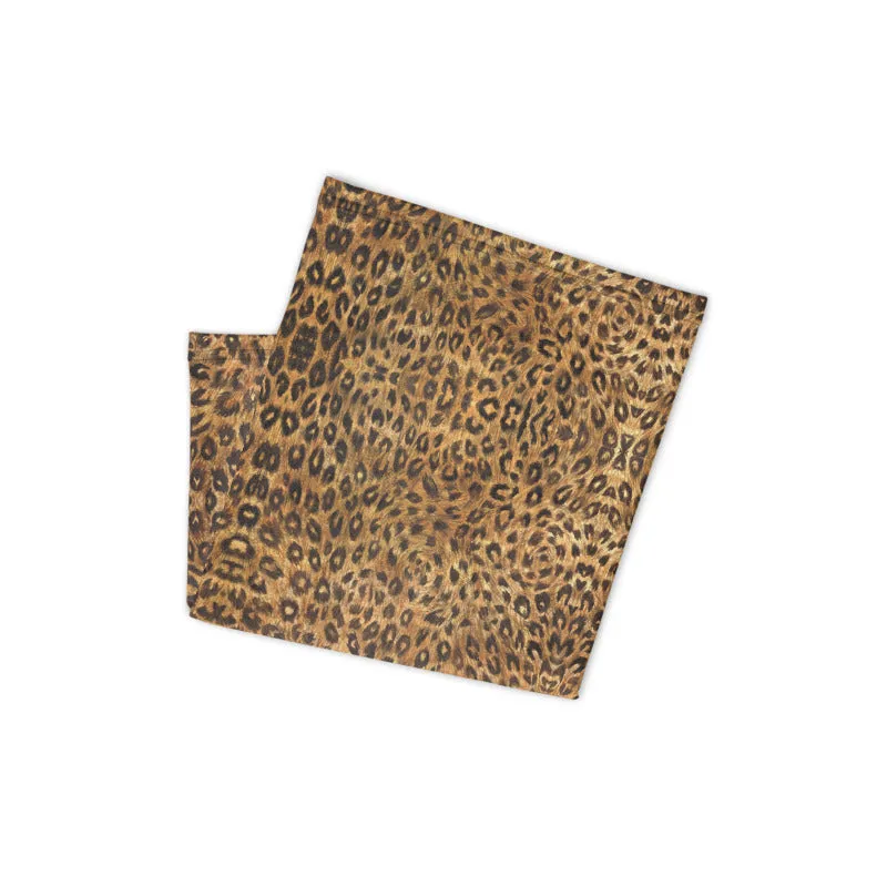 Leopard Print Mask Bandana, Animal Print Neck Gaiter Face Mouth Covering-Made in USA/EU