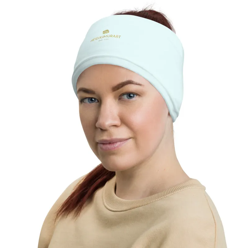 Light Blue Face Mask Shield, Reusable Washable Headband Bandana-Made in USA/EU