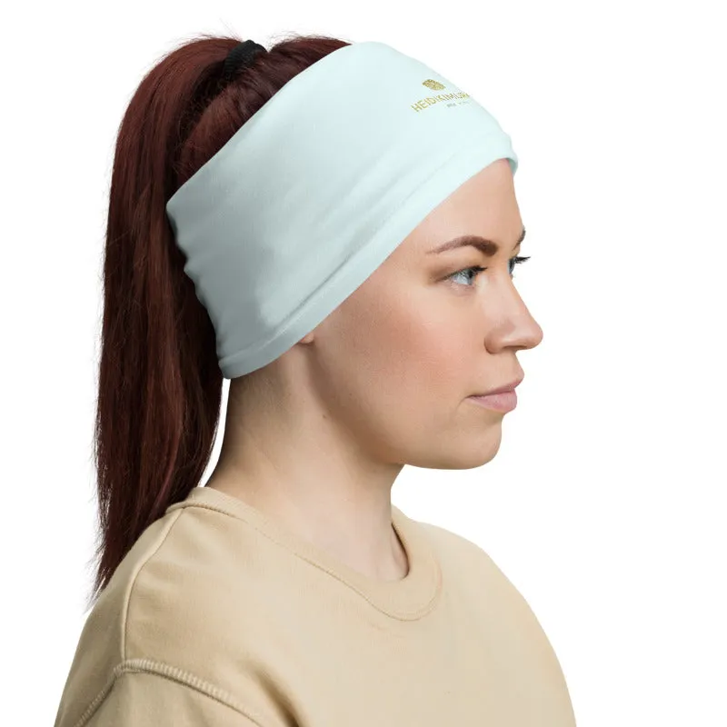 Light Blue Face Mask Shield, Reusable Washable Headband Bandana-Made in USA/EU