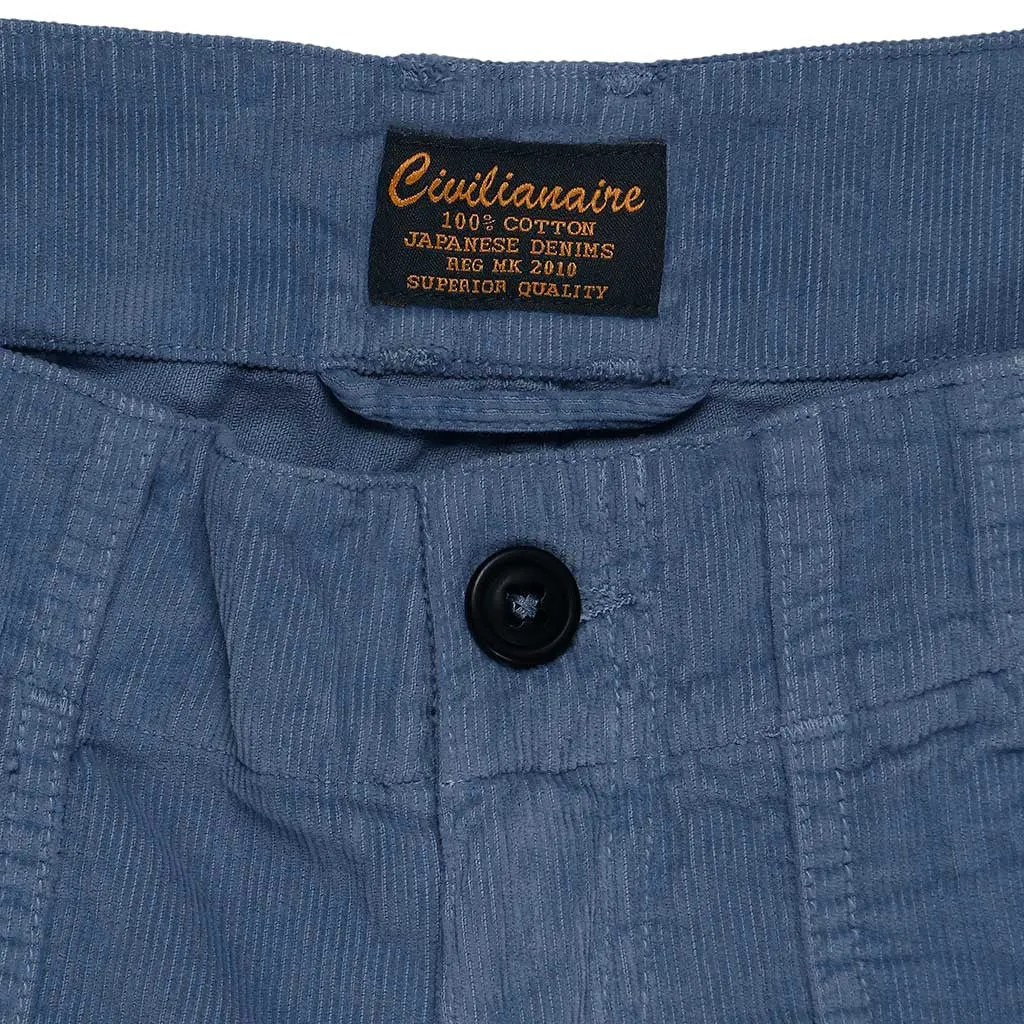 Lightweight Cotton Corduroy 3-Pocket Mili Short - Blue 4448