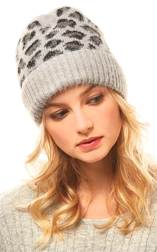 LOH146 Leopard Pattern Beanie Hat