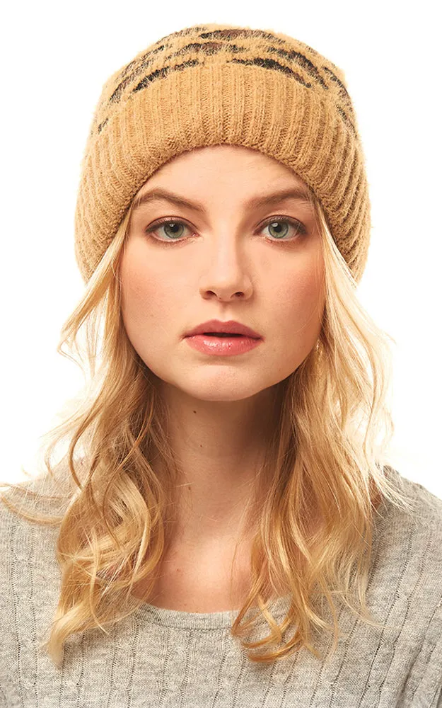 LOH146 Leopard Pattern Beanie Hat