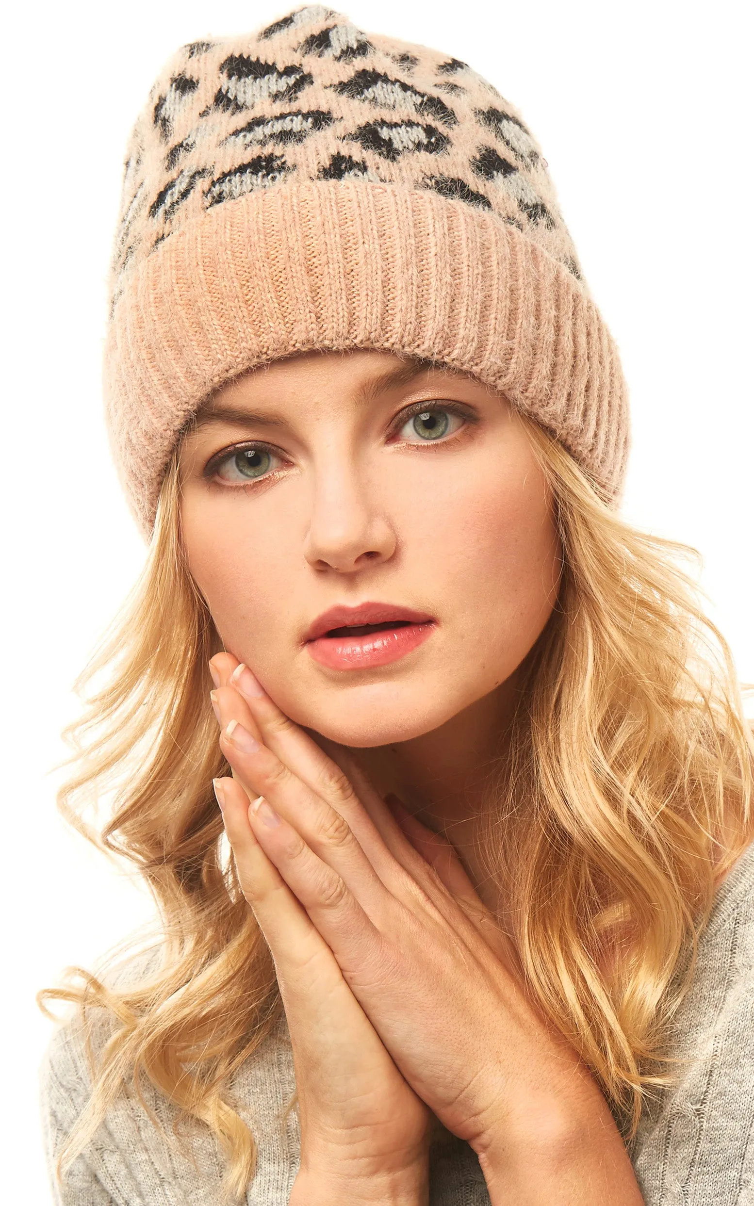LOH146 Leopard Pattern Beanie Hat