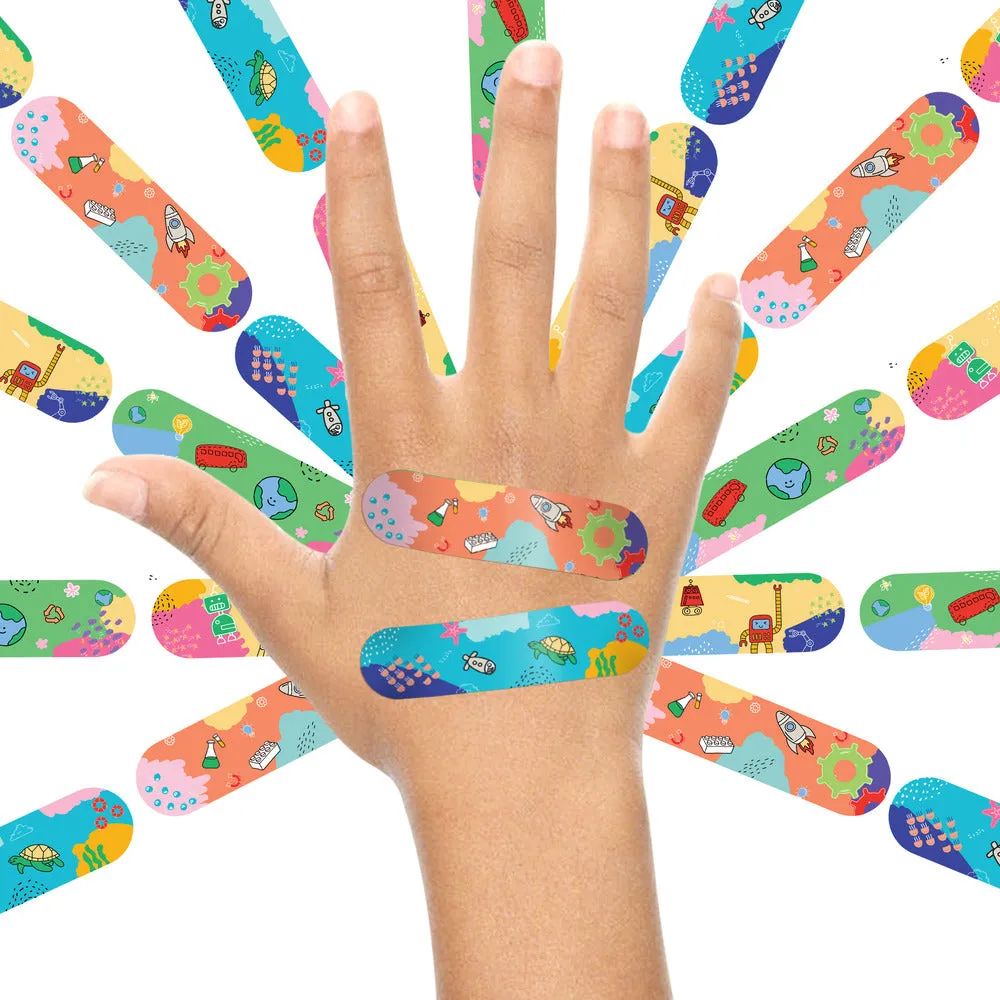 Ouchie x MuSo Non-Toxic Printed Bandages & Action Pack Non-Toxic Printed Bandages Combo Pack (40 Pack) 